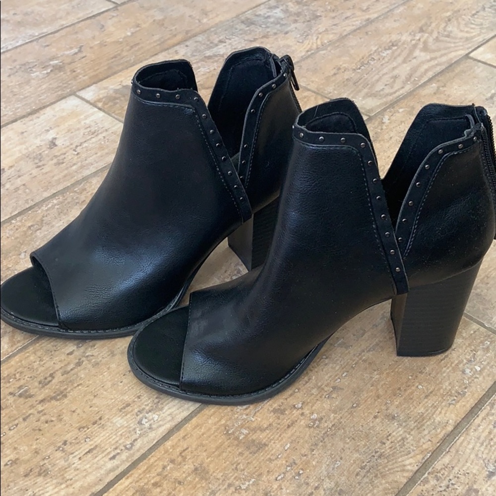 Abound peep toe black booties. Make offer!
